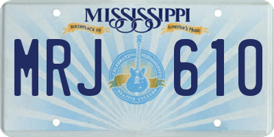 MS license plate MRJ610