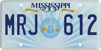 MS license plate MRJ612