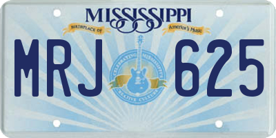 MS license plate MRJ625