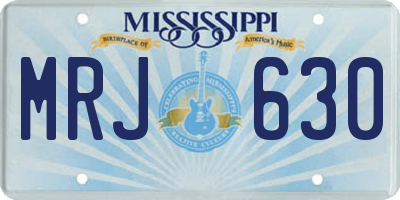 MS license plate MRJ630