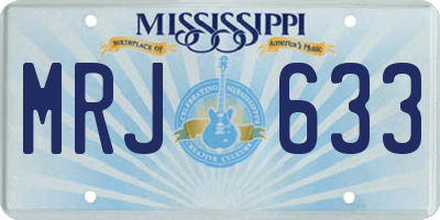 MS license plate MRJ633