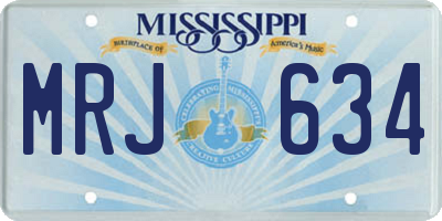 MS license plate MRJ634