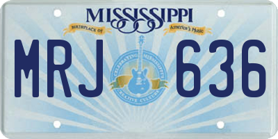 MS license plate MRJ636