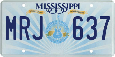 MS license plate MRJ637