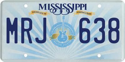 MS license plate MRJ638