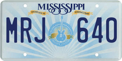 MS license plate MRJ640