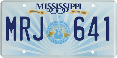 MS license plate MRJ641