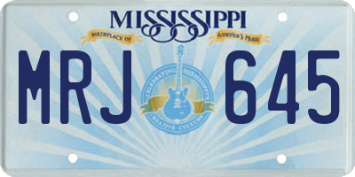 MS license plate MRJ645