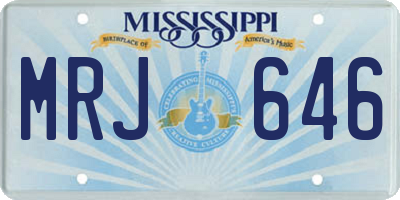 MS license plate MRJ646