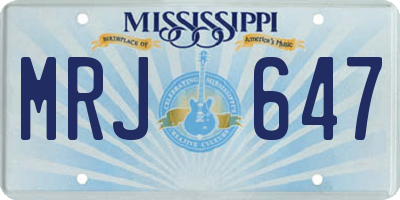 MS license plate MRJ647