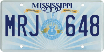 MS license plate MRJ648