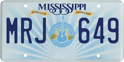 MS license plate MRJ649