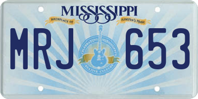 MS license plate MRJ653