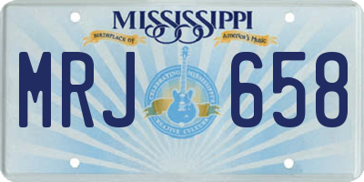 MS license plate MRJ658