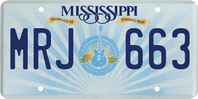 MS license plate MRJ663