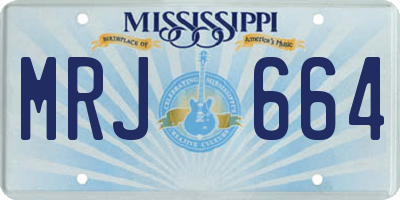 MS license plate MRJ664