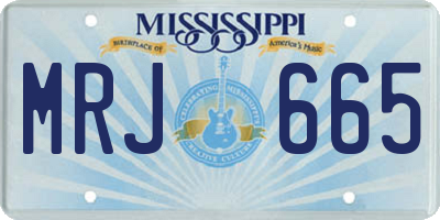 MS license plate MRJ665