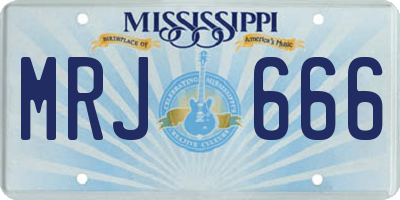 MS license plate MRJ666