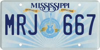 MS license plate MRJ667