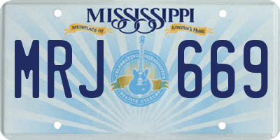 MS license plate MRJ669