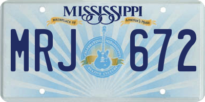 MS license plate MRJ672