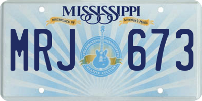 MS license plate MRJ673