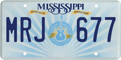 MS license plate MRJ677