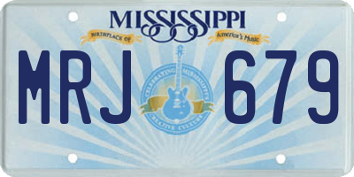 MS license plate MRJ679