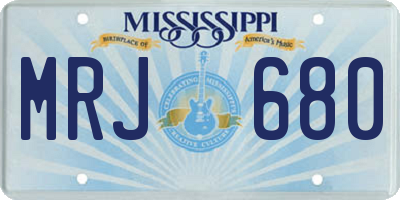 MS license plate MRJ680
