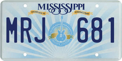 MS license plate MRJ681
