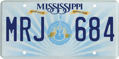 MS license plate MRJ684