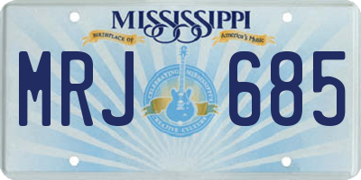 MS license plate MRJ685