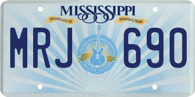MS license plate MRJ690