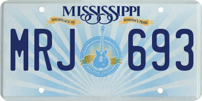 MS license plate MRJ693