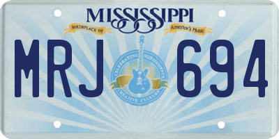 MS license plate MRJ694