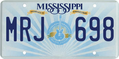 MS license plate MRJ698