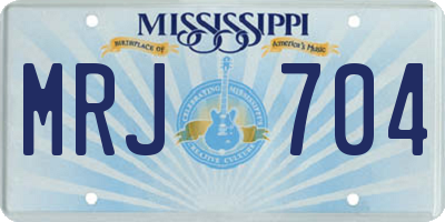 MS license plate MRJ704