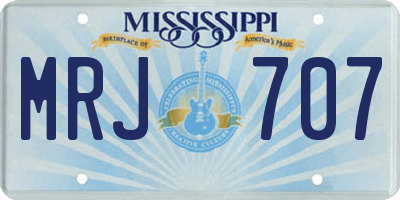 MS license plate MRJ707