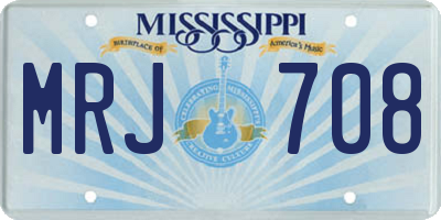 MS license plate MRJ708