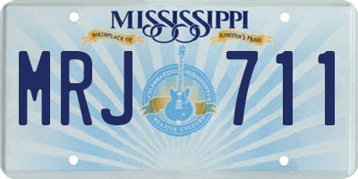 MS license plate MRJ711