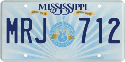 MS license plate MRJ712