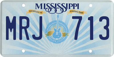 MS license plate MRJ713