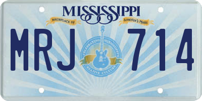 MS license plate MRJ714