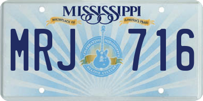 MS license plate MRJ716