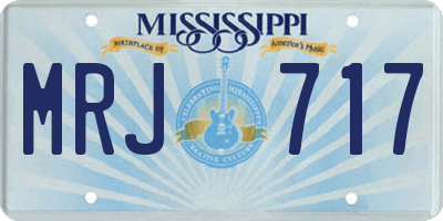 MS license plate MRJ717