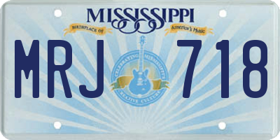 MS license plate MRJ718