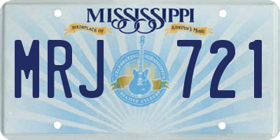 MS license plate MRJ721