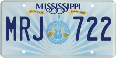MS license plate MRJ722