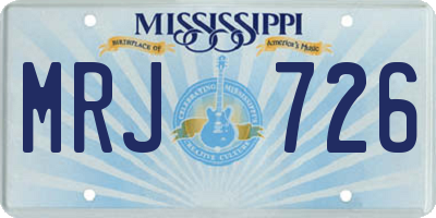 MS license plate MRJ726