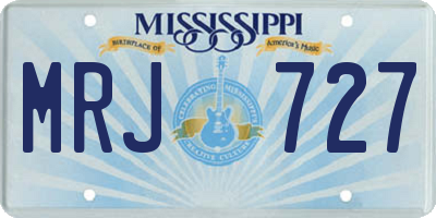 MS license plate MRJ727